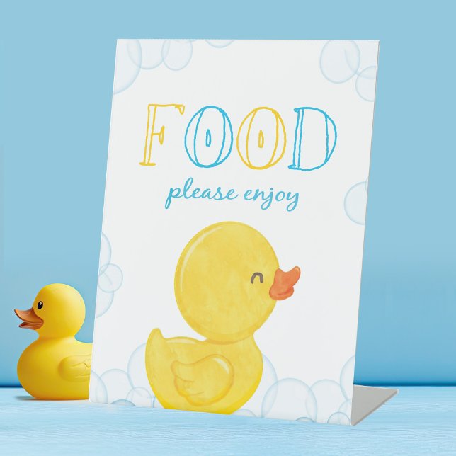 Rubber Duck Birthday oder Baby Dusche Party Sockelschild (Food Sign Rubber Duck Baby Shower or Birthday Party Sign)