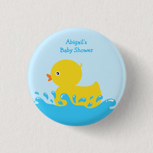 Rubber Duck Blue Baby Boy Dusche Button