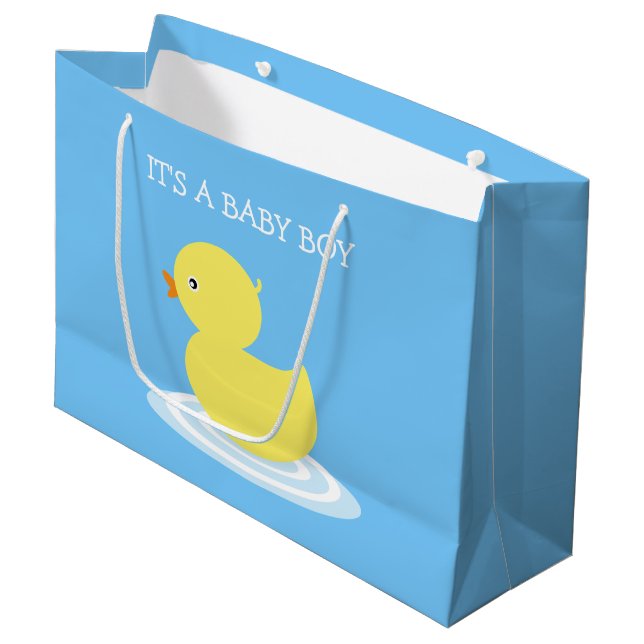 Rubber Duck Blue C'est un bébé garçon Grand sac ca (Devant Angle)