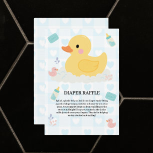 Rubber Duck Blue Hearts Baby Dusche Begleitkarte