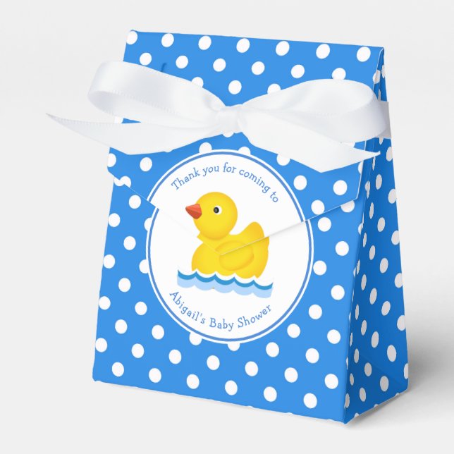 Rubber Duck Blue Polka Dot Baby Showbox Geschenkschachtel (Vorderseite)