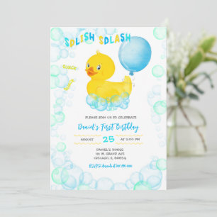 RUBBER DUCK Boy Invitation d'anniversaire