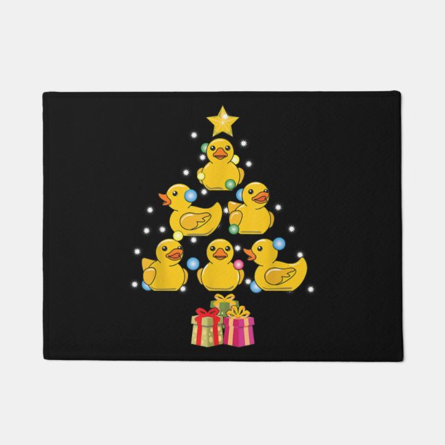 Rubber Duck Christmas Tree Duckie Quack Weihnachte Fußmatte (Vorderseite)