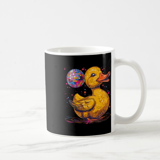 Rubber Duck Disco Ball Artwork Dancing Rubber Duck Kaffeetasse (Rechts)