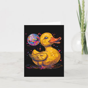 Rubber Duck Disco Ball Artwork Dancing Rubber Duck Karte