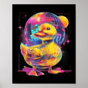 Rubber Duck Disco Music Dance Rubber Duckie Disk Poster