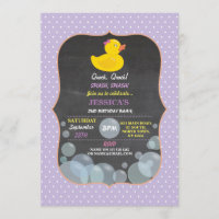 Rubber Duck Ducky Bubble Geburtstagsparty Einladun