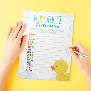 Rubber Duck Emoji Pictionary Baby Shooting Game Pa Notizblock