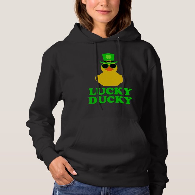 Rubber Duck Four Leaf C Leprechaun Hat St Patrick' Hoodie (Vorderseite)