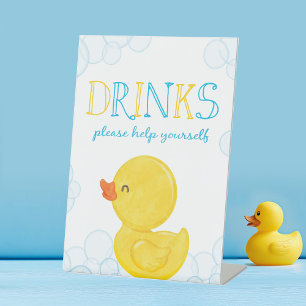 Rubber Duck Geburtstag oder Baby Duwer Drinks Part Sockelschild