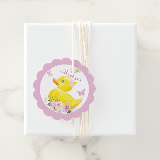RUBBER DUCK GIRL Gefallen Tags Geschenkanhänger (Beispiel)