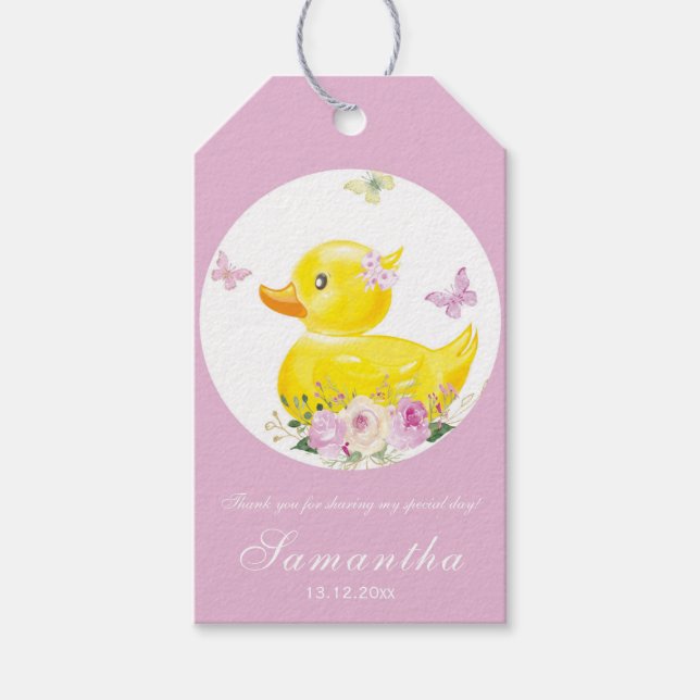 RUBBER DUCK GIRL Gefallen Tags Geschenkanhänger (Vorderseite)