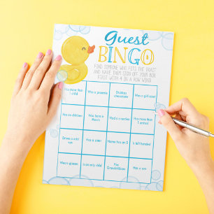 Rubber Duck Guest Bingo Baby Showroom Notizblock