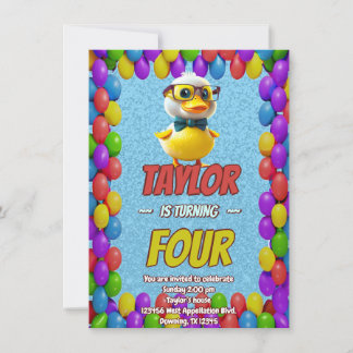 Rubber Duck Niedlich Personalisierten Geburtstag E Einladung