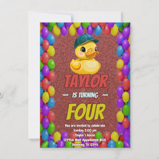 Rubber Duck Niedlich Personalisierten Geburtstag E Einladung