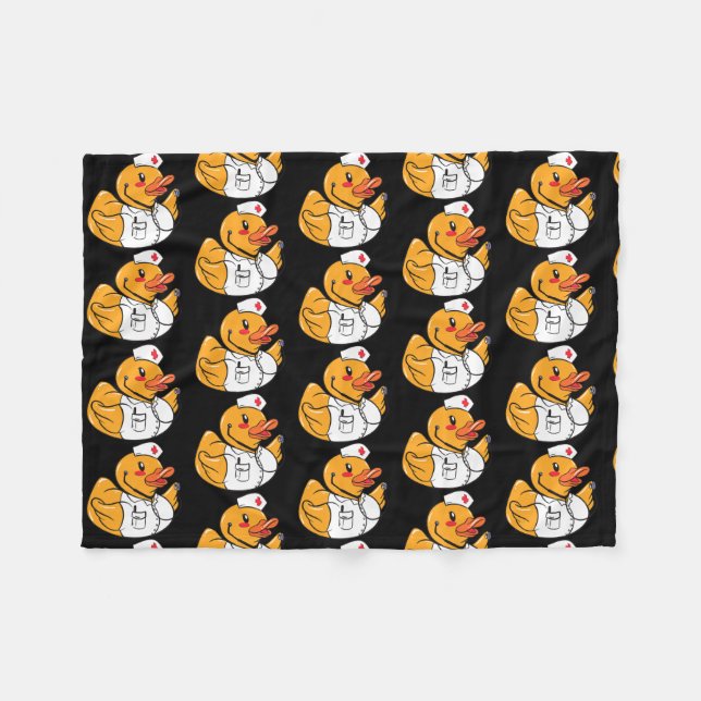 Rubber Duck Nurse Duck On Duty Medical Rubber Fleecedecke (Vorderseite (Horizontal))