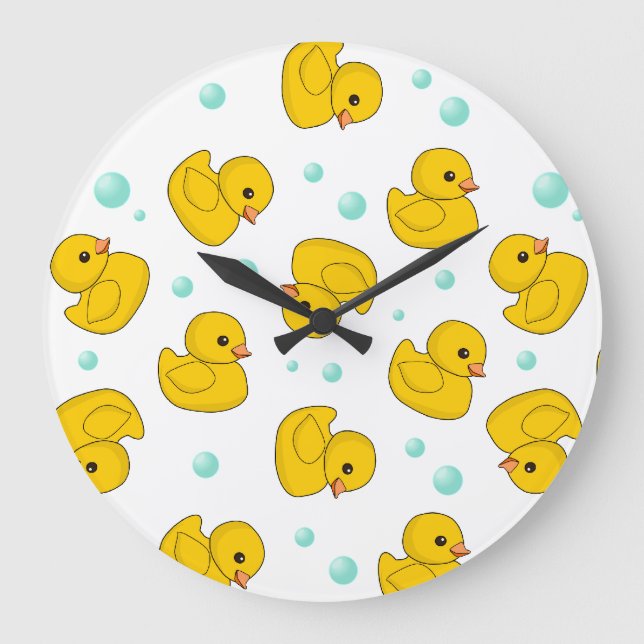 Rubber Duck Pattern Große Wanduhr (Vorderseite)