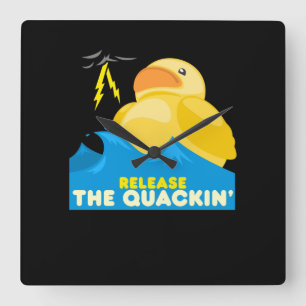 Rubber Duck Quadratische Wanduhr