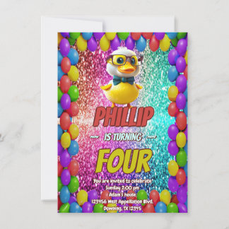 Rubber Duck Sondercharakter Geburtstag einladen Einladung