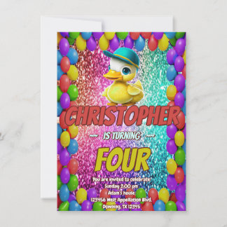Rubber Duck Sondercharakter Geburtstag einladen Einladung