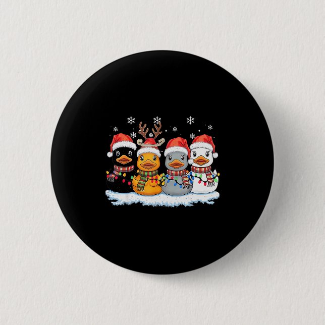 Rubber Duck Squad Christmas Light Reindeer Crew Xm Button (Vorderseite)