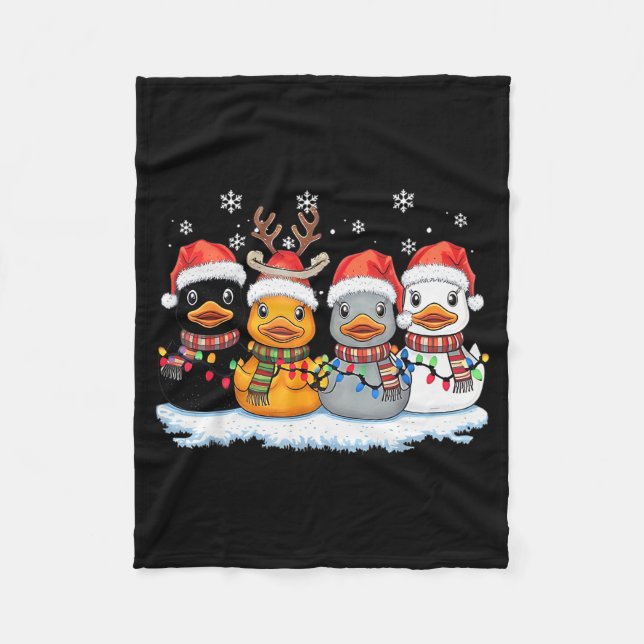 Rubber Duck Squad Christmas Light Reindeer Crew Xm Fleecedecke (Vorderseite)
