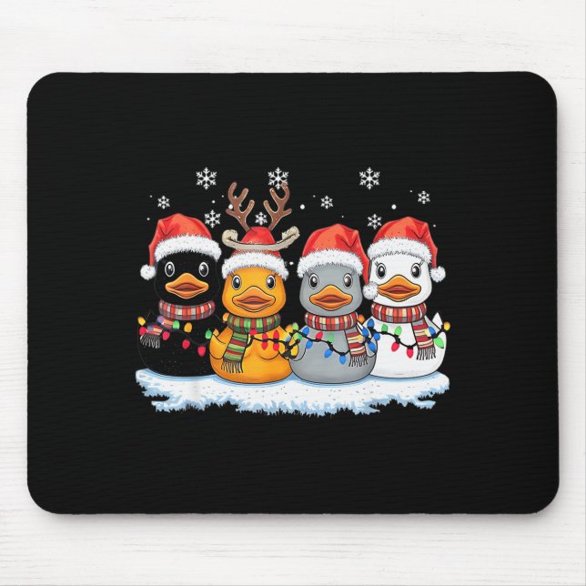 Rubber Duck Squad Christmas Light Reindeer Crew Xm Mousepad (Vorne)