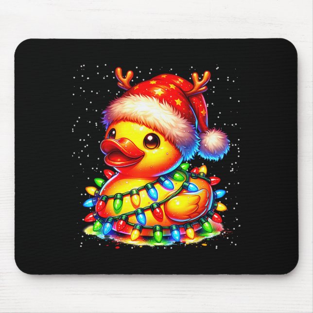 Rubber Duck Squad Christmas Light Reindeer Crew Xm Mousepad (Vorne)