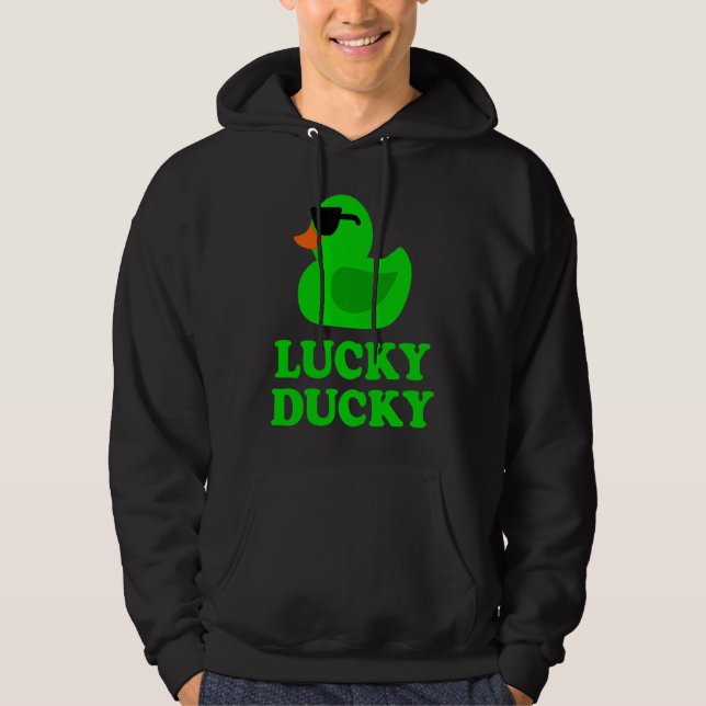 Rubber Duck Sunglasses Lucky Ducky Cool Animal Gra Hoodie (Vorderseite)