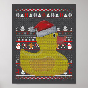 Rubber Duck Ugly Weihnachtsmannmütze Duck Christma Poster