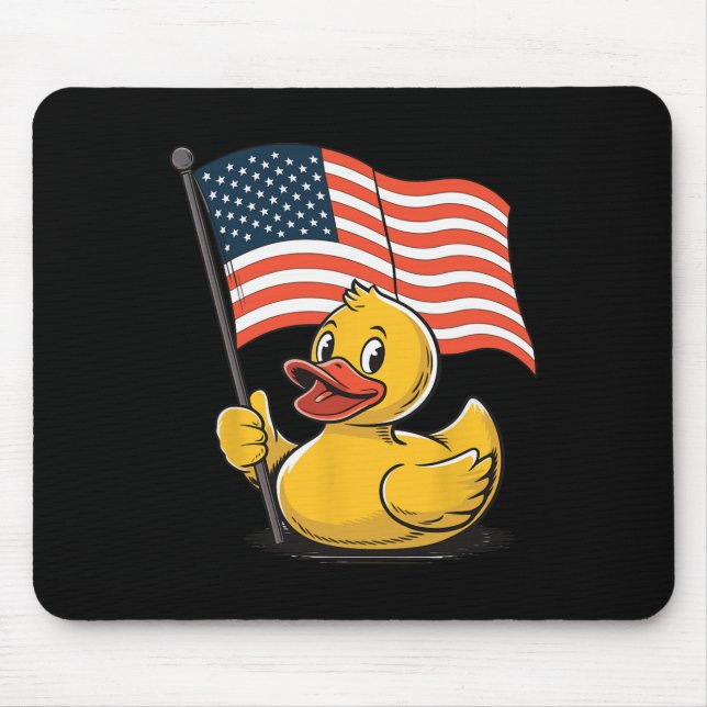 Rubber Duck USA Flag Independence Day Bath Duck 3 Mousepad (Vorne)