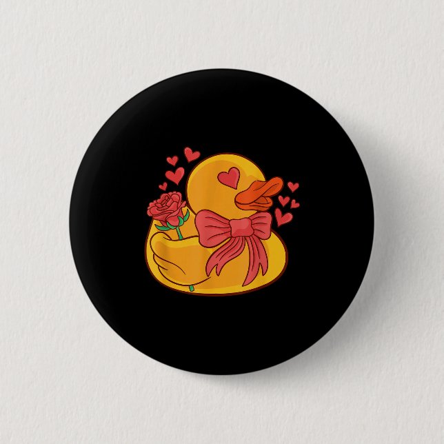 Rubber Duck Valentines Day Rubber Duckie  Button (Vorderseite)