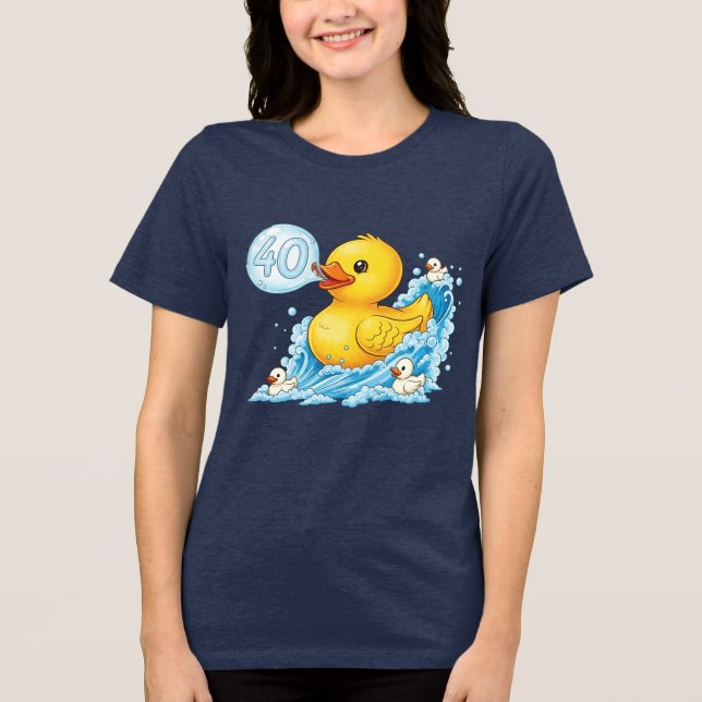 Rubber duck with bubble 40 bingo shirt (Vorderseite)