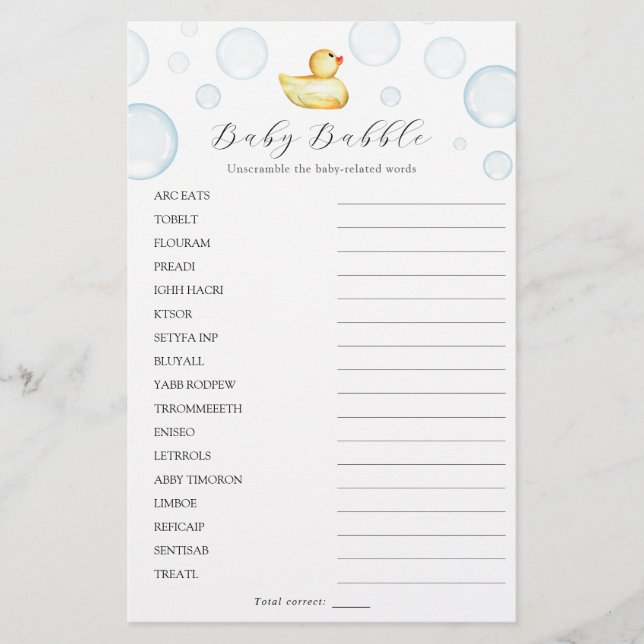 Rubber Duck Word Search und Scramble Double Game (Vorderseite)