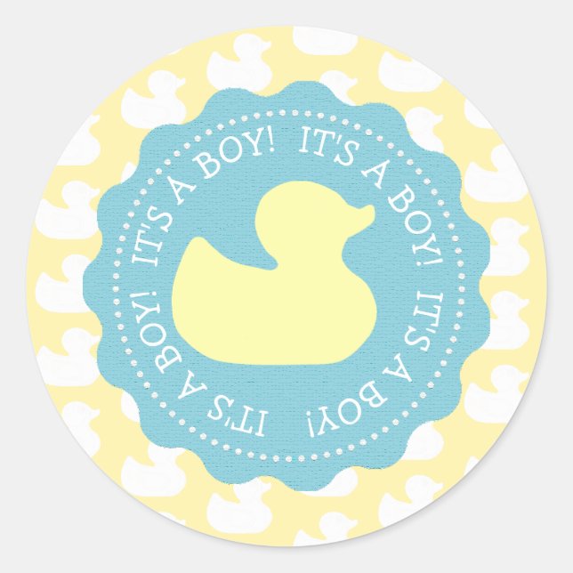 Rubber Duckie Baby Dusche Runder Aufkleber (Vorderseite)