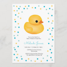 Rubber Duckie Blue Boy Baby Shower Einladung