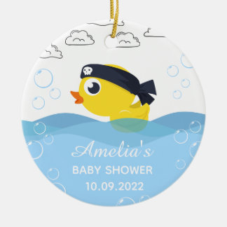 Rubber Duckie Boy's Baby Shower Keramik Ornament