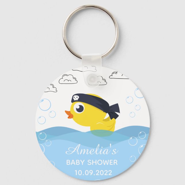 Rubber Duckie Boy's Baby Shower Schlüsselanhänger (Vorderseite)