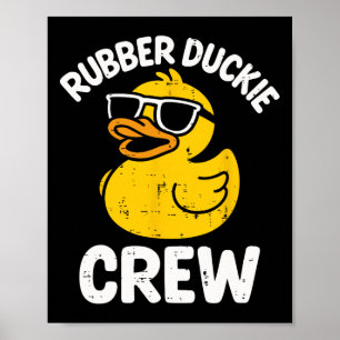 Rubber Duckie Crew Lustige Gelbe Ente Coole Squad Poster