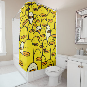 Rubber Duckie Doddle Art Pattern Duschvorhang