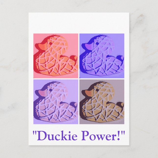 Rubber Duckie Pop Art Postkarte (Vorderseite)