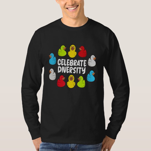 Rubber Ducks Celebrate diversity T-Shirt (Vorderseite)