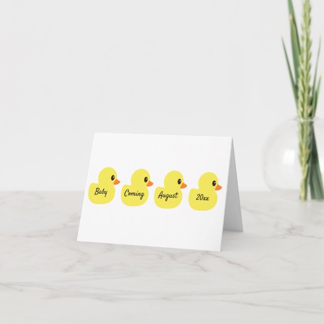 Rubber Ducky Baby Announcards Dankeskarte (Vorderseite)