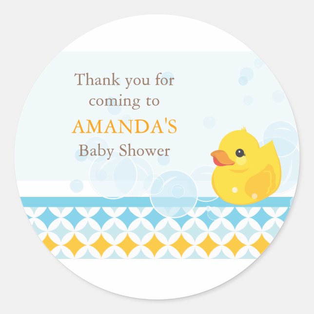 Rubber Ducky Baby Ducker Gefälligkeitsaufkleber Runder Aufkleber (Vorderseite)