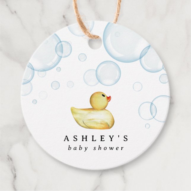 Rubber Ducky Baby Dusche Geschenkanhänger (Vorderseite)