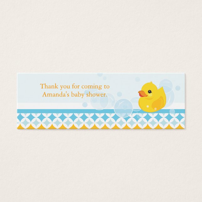 Rubber Ducky Baby Shower Favor Tag (Vorderseite)