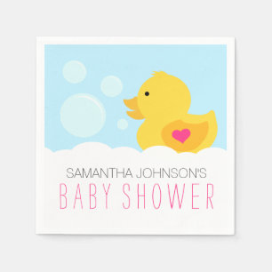 Rubber Ducky Bubble Bath Girl Babydusche Serviette