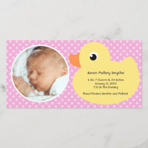 Rubber Ducky Bubble Frame New Baby Foto Cards Ankündigung