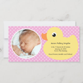 Rubber Ducky Bubble Frame New Baby Foto Cards Ankündigung