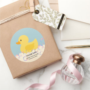 Rubber Ducky Bubbles Baby Dusche Runder Aufkleber
